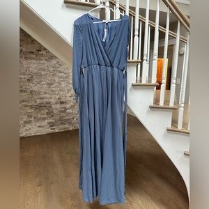Baltic Born soft blue chiffon maxi dress- size large